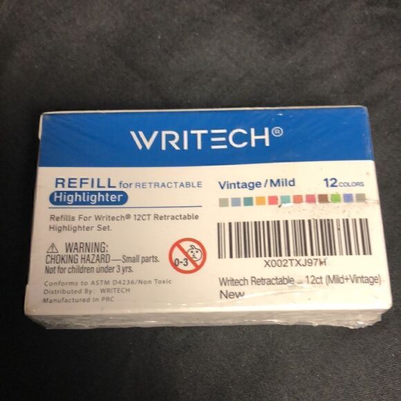 WRitech Refill for retractable Highlighter 12 pcs Vintage/Mild - Picture 2 of 5